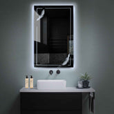 Specchio LED Verticale | Controllo tramite interruttore a muro | Luce bianca fredda - Reyze Serie Good Vibes Modello 2